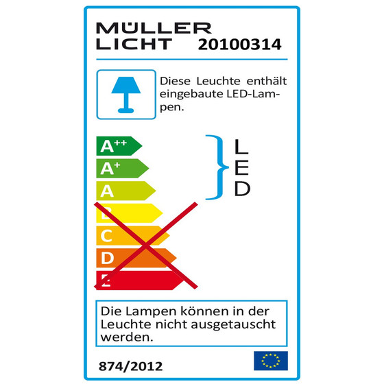 Müller Licht 20100313 Connect LED Wandlampe 14W Unterbauleuchte 84 cm Warmweiß IP20