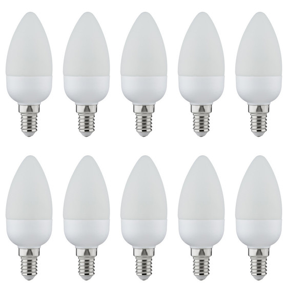 10 x Paulmann 894.37 Energiesparlampe Kerze 5W E14 Warmweiß