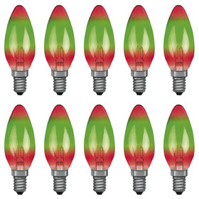 10 x Paulmann 402.26 Glühbirne Kerze 25W E14 rot grün
