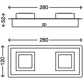 Briloner 3532-021 LED Wand- & Deckenleuchte 2 x 4,8W 28cm 800lm 3000K warmweiß 