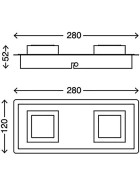 Briloner 3532-021 LED Wand- & Deckenleuchte 2 x 4,8W 28cm 800lm 3000K warmweiß 