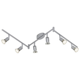 Briloner 2915-064 LED Deckenleuchte Nickel matt GU10 120cm 6 x 3W 1500lm 3000K Warmweiß schwenkbar