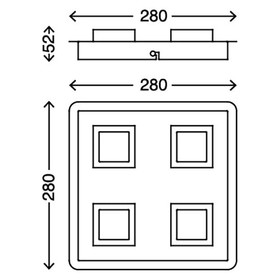 Briloner 3532-041 LED Deckenleuchte Silber 4 x 5W 1600lm...