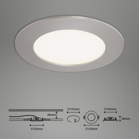 Briloner 7287-012 LED Einbauleuchte Nickel 18W 1800lm 4000K neutralweiß 