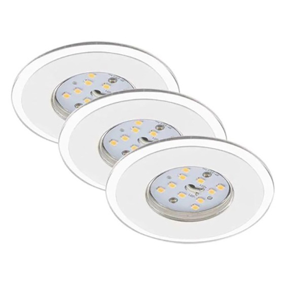 3 x Briloner 7197-036 LED Weiß Einbauspots IP44 3 x 5,5W 1410lm 3000K warmweiß Stufen-Dimmbar