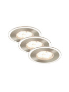 Briloner 7197-032 LED Einbauleuchten Set Nickel 3 x 5,5W warmweiß 3-Stufen-Dimmbar inkl. Leuchtmittel