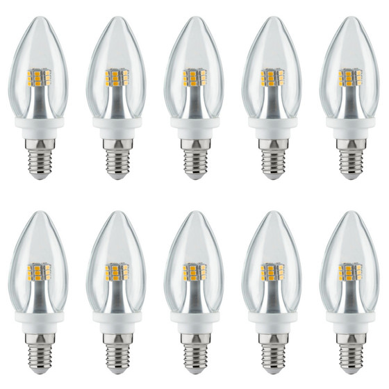 10 x Paulmann 283.15 LED Kerze 4 W E14 230V Klar 2700K...