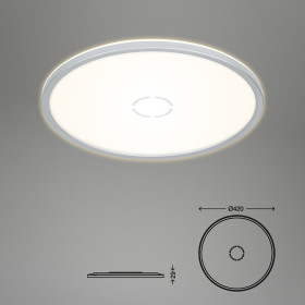 Briloner 3392-014 LED Panel Deckenlampe Silber Ø42cm 22W 3000lm 4000K Neutralweiß Backlight