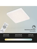 Briloner 7381-016 LED Panel Deckenlampe 30cm 15W 1600lm Dimmbar 3000K-6500K inkl. Fernbedienung Sternenhimmel