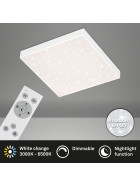 Briloner 7381-016 LED Panel Deckenlampe 30cm 15W 1600lm Dimmbar 3000K-6500K inkl. Fernbedienung Sternenhimmel