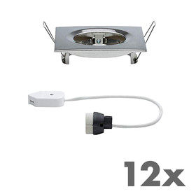 12 x Einbaurahmen GU10 Eckig Eisen gebürstet IP44 exkl....