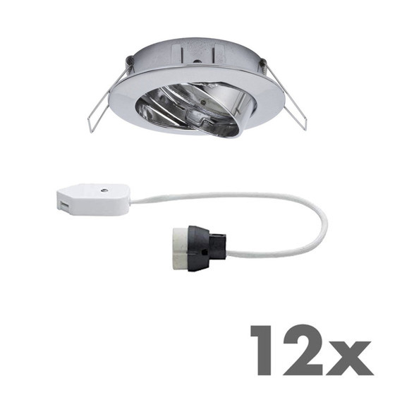 12 x Einbaurahmen Rund Chrom Schwenkbar IP23 exkl...