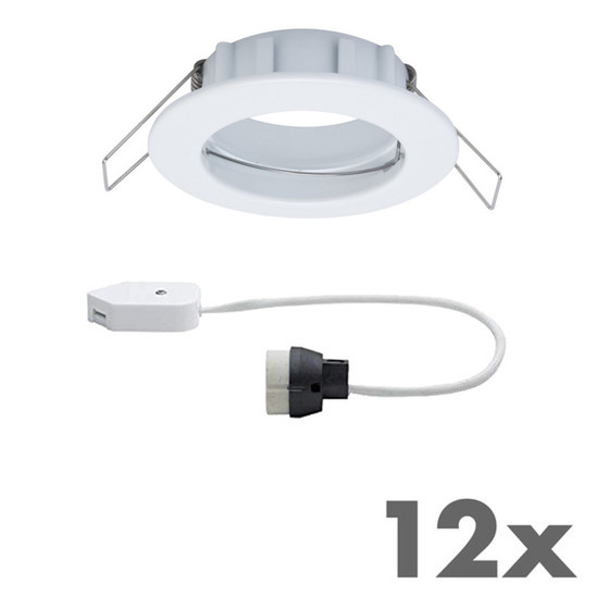 12 x Einbaurahmen Rund Weiß GU10 Starr IP23 exkl...